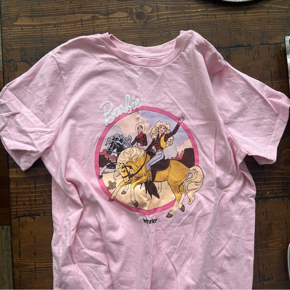 WRANGLER X BARBIE COWGIRL BARBIE SHIRT SZ S PINK